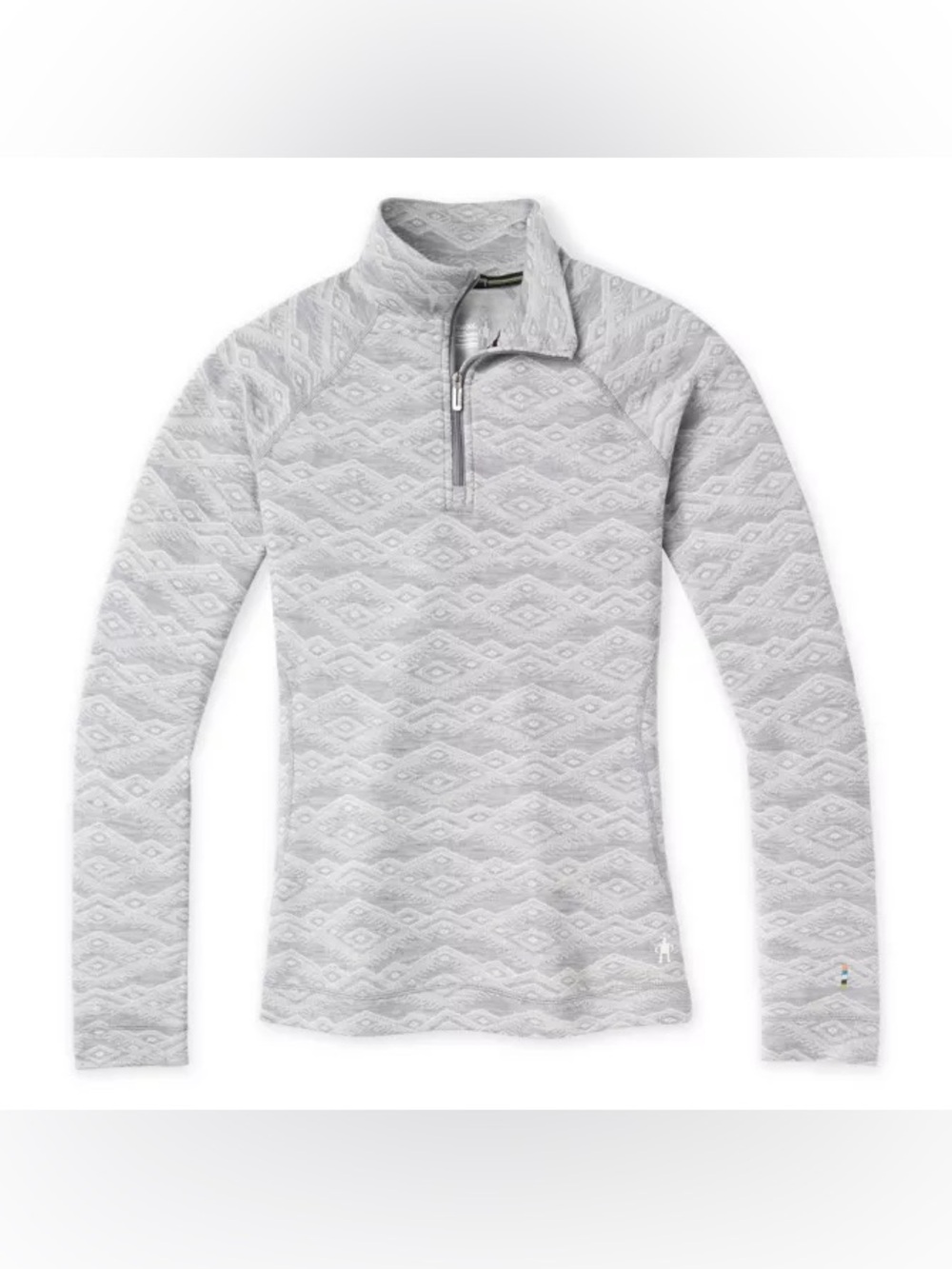 Smartwool Merino 250 Base Layer Geo Pattern 1/4 Zip, gray, Women's Small